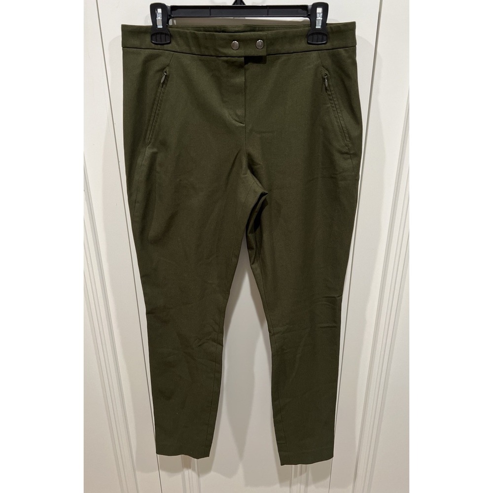 Theory Womens Olive Green Adalwen Jetty Pants Size 10 Stretch‎ Skinny Preppy